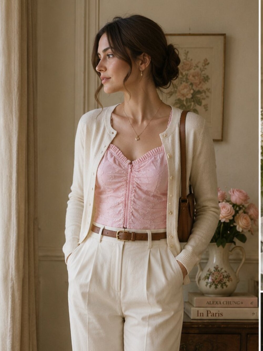 Vintage Rayure Paris Pink Textured Camisole Made in France Y2K Coquette Top - Picture 6 of 8